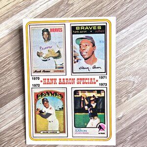 Topps 1974 Baseball Card #6 Hank Aaron's Milestone Homers